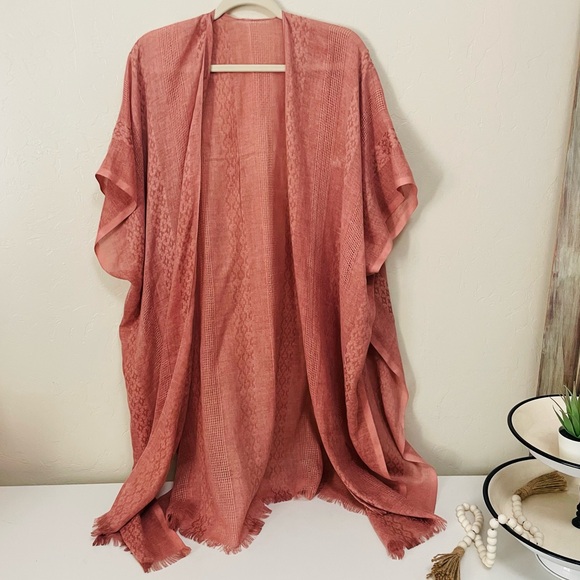 Pink | Yellow | Sage Textured Oversized Kimono Cover Up - Picture 10 of 13